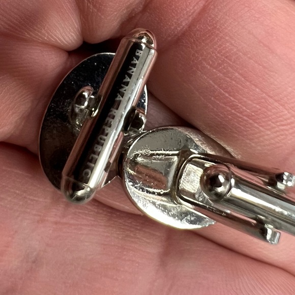 Banana Republic Red & Purple Stripe Enamel Cufflinks - Picture 4 of 5